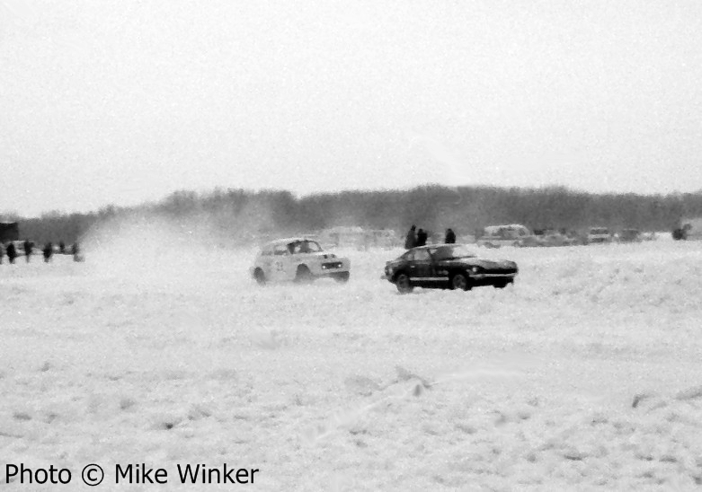 Dave Chizek's Datsun 240Z leads John 'Cobb' Erickson's Volvo 544