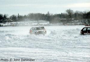 Chris Orr / Terry Orr VW GTI leads the Randy Jokela / Mark Strohm Toyota Starlet and Gary Nelson / Dave Souther Toyota Starlet