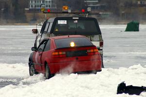 Tom Tuohy / Zake Spencer VW Corrado gets tugged back on course