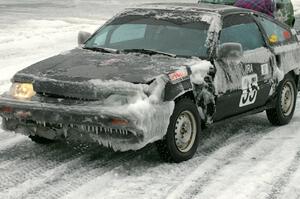 Brian Krohn's Honda CRX was covered with ice