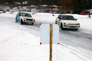 Chris Peterson / Dave McGovern Subaru Impreza and Mike Ehleringer / Dick Nordby / Bill Nelson VW Rabbit battle for the lead