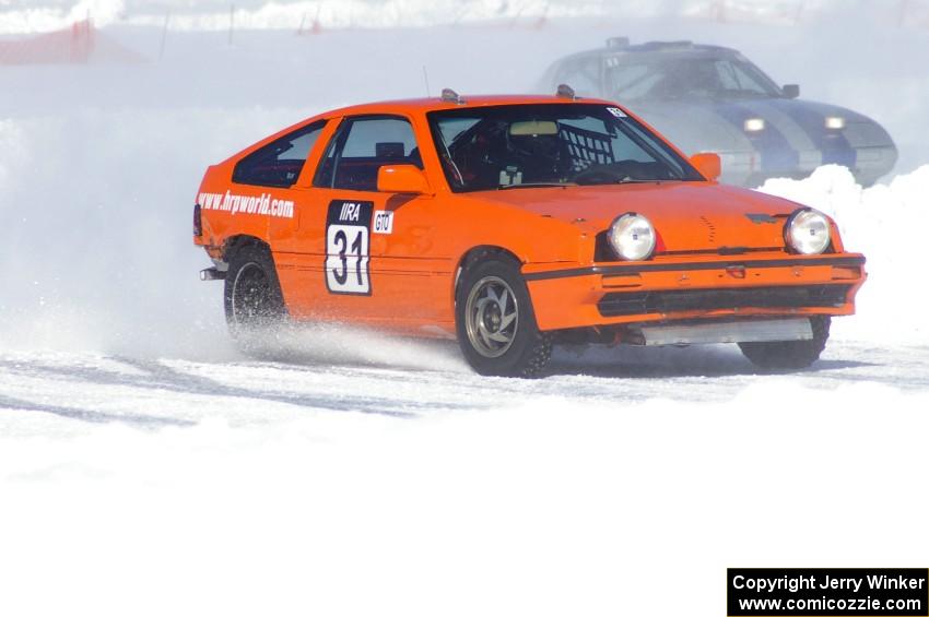 Randy Rippie / Jesse Hulett Honda CRX is chased by the Steve Kuehl / Marco Martinez Mazda RX-7