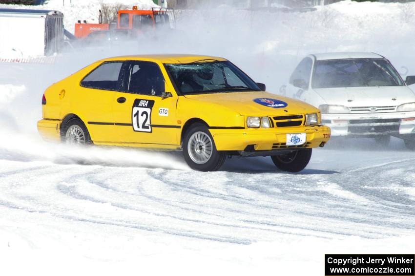 Dan Burhans, Sr. / Tony Burhans SAAB 9-3 chased by the Dave McGovern / Nick Goetz Subaru Impreza