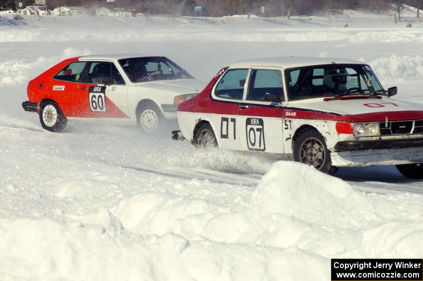 Chuck Peterson / Bob Roth SAAB 99 and John Kochevar / Ron Verhaagen, Sr. VW Scirocco