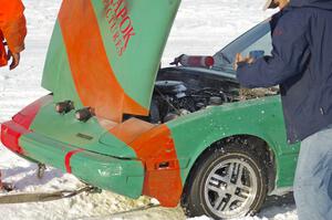 Don Hupe / Marco Martinez / Steve Kuehl Mazda RX-7 had a small engine fire