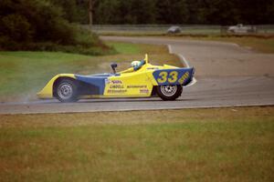 Ian James' Spec Racer Ford spins at turn 6