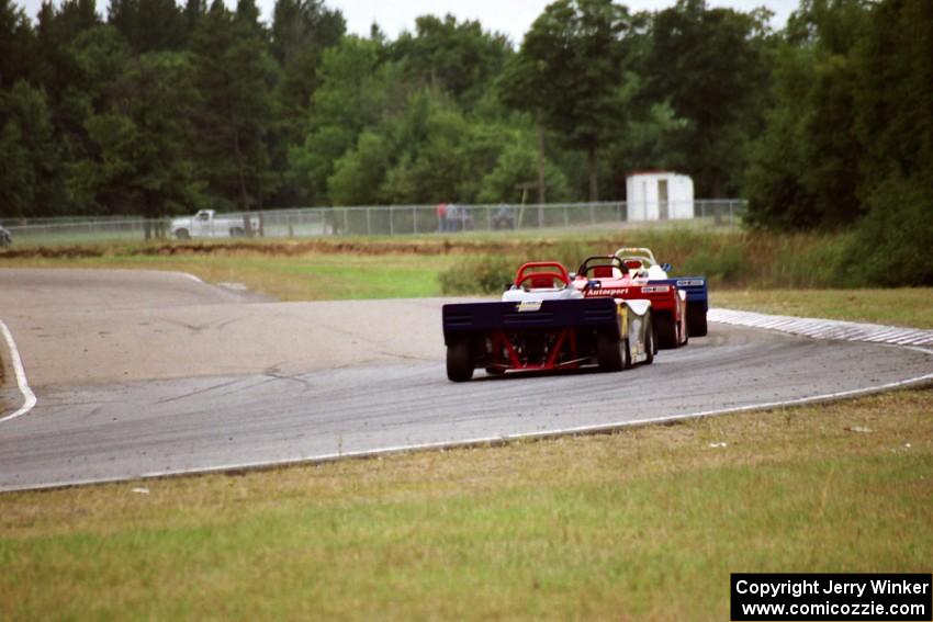 Jeff Beck's, ???'s and Scott Goolsbey's Spec Racer Fords through turn 6