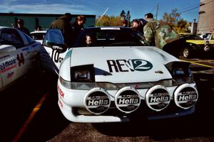 Mike Hurst / Rob Bohn Mitsubishi Eclipse at parc expose at the D&N Bank parking lot in Hancock before the rally.