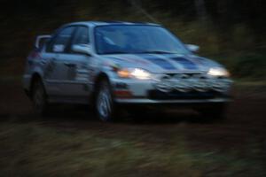 Jay Kowalik / Jeff Wheeler in their new Honda Civic on the press stage.