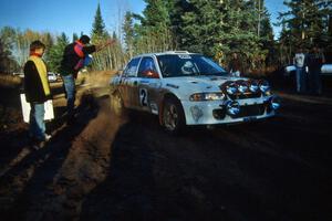 Henry Joy IV / Michael Fennell Mitsubishi Lancer Evo 2 lauches from the start of Menge Creek 2.