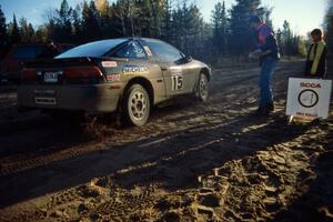 Selcuk Karamanoglu / Yorgi Bittner leave the start of Menge Creek 2 in their Mitsubishi Eclipse.