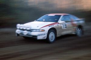 Steve Gingras / Bill Westrick blast away from the start of Menge Creek 2 in their Mitsubishi Eclipse.