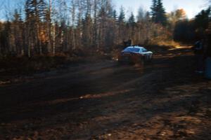 The Ralph Kosmides / Joe Noyes Toyota Supra leaves the start of Menge Creek 2 just before sundown.