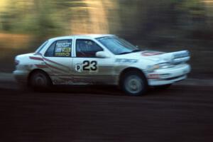 Lon Peterson / Bill Gutzmann in the Kia Sephia leave Menge Creek 2 just before sundown.