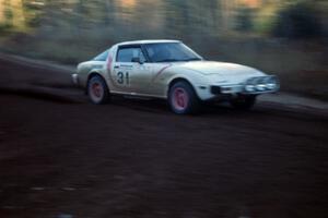 Craig Kazmierczak / Diane Sargent leave the start of Menge Creek 2 in their Mazda RX-7.