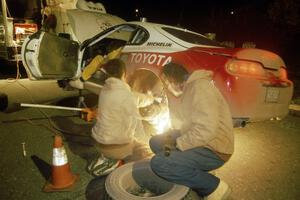 The Ralph Kosmides / Joe Noyes Toyota Supra gets serviced in Kenton(1).