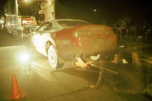 The Ralph Kosmides / Joe Noyes Toyota Supra gets serviced in Kenton(2).