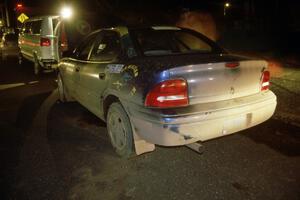 Al Kaumeheiwa / Craig Sobczak get serviced in Kenton prior to a Production class win in their Dodge Neon.