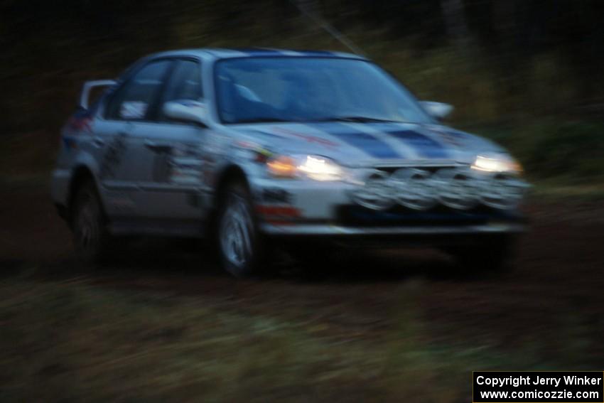 Jay Kowalik / Jeff Wheeler in their new Honda Civic on the press stage.