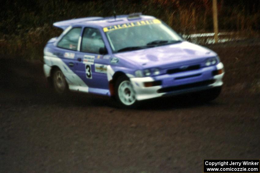 Carl Merrill / John Bellefleur shake down the Ford Escort Cosworth RS during the practice stage.