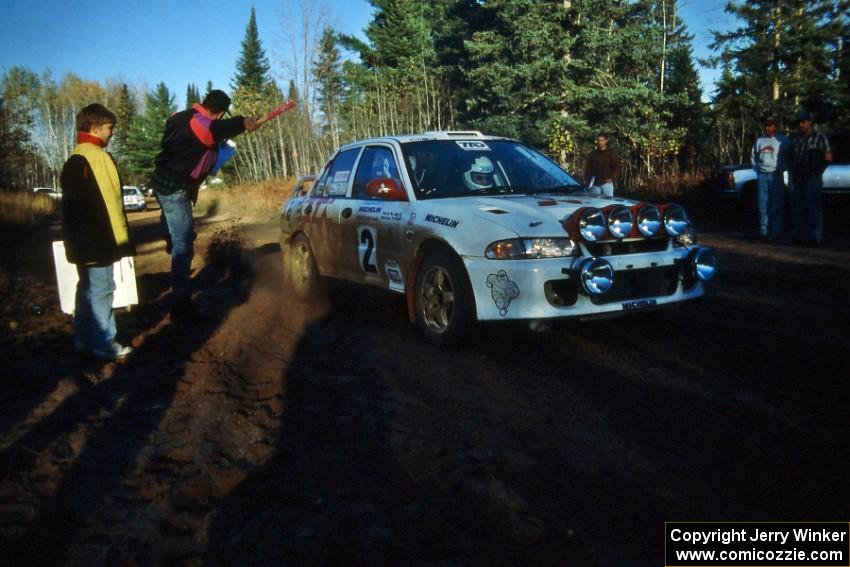 Henry Joy IV / Michael Fennell Mitsubishi Lancer Evo 2 lauches from the start of Menge Creek 2.