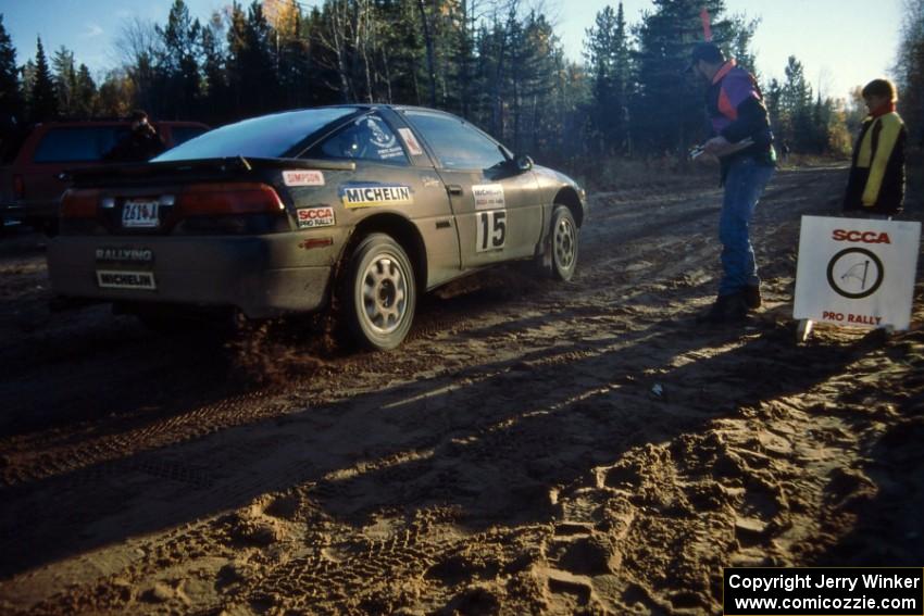 Selcuk Karamanoglu / Yorgi Bittner leave the start of Menge Creek 2 in their Mitsubishi Eclipse.