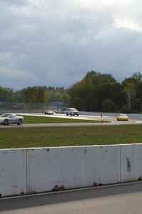 Vehicles driving through the new turns 10 and 11