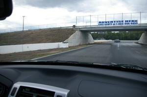 Coming out of turn 12 toward the bridge