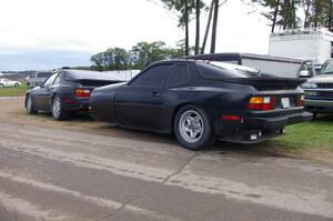 Porsche 944 with Porsche 944 trailer