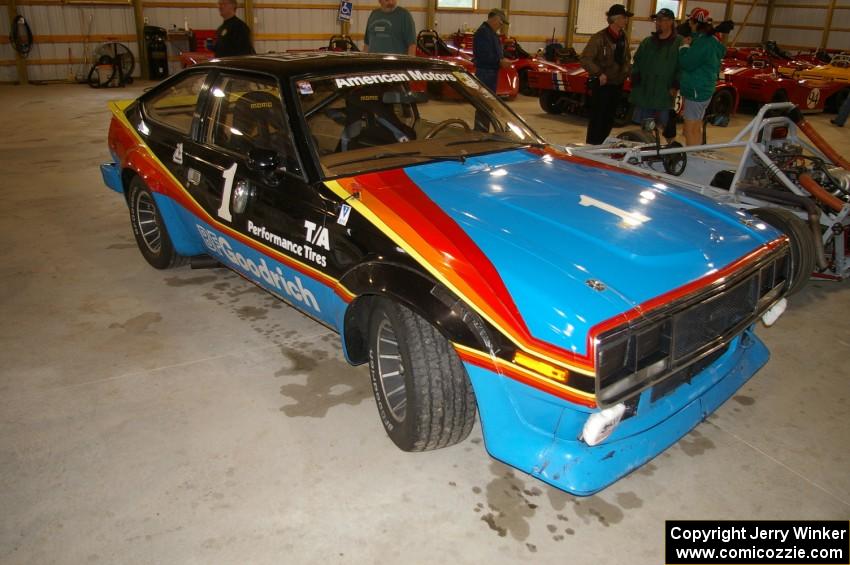 The historic IMSA BFG Amos Johnson / Dennis Shaw / James Brolin AMC AMX was inside one of the barns