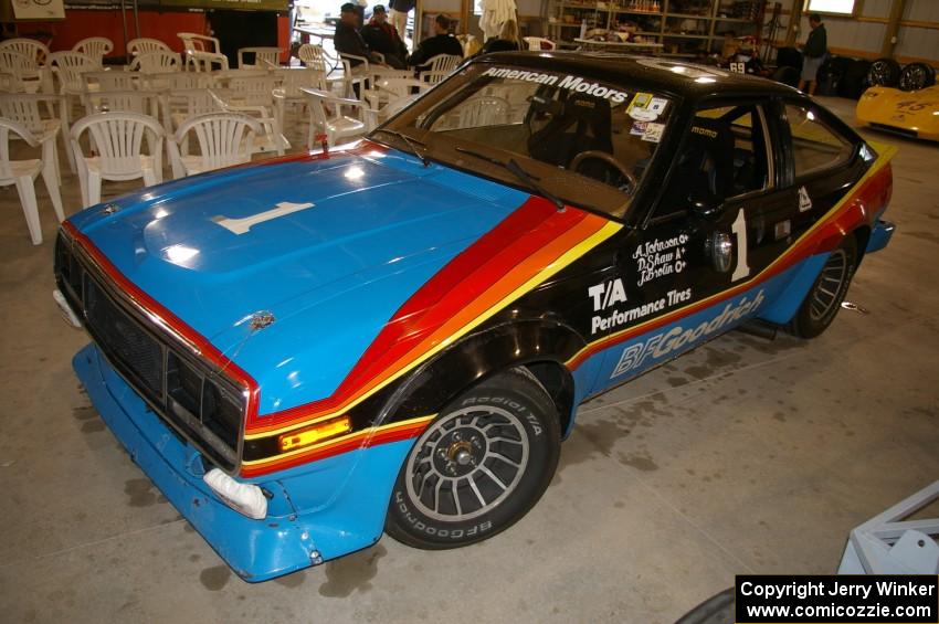 The historic IMSA BFG Amos Johnson / Dennis Shaw / James Brolin AMC AMX was inside one of the barns