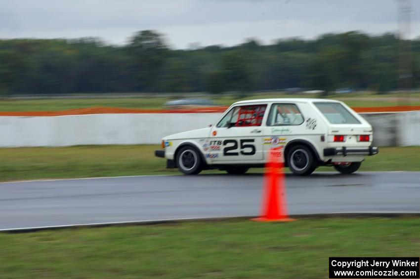 Jimmy Griggs' ITB VW Rabbit heads straight off at turn 12