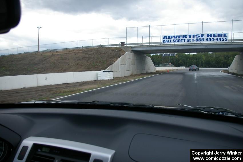 Coming out of turn 12 toward the bridge