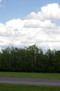 Gorgeous billowy clouds on race day