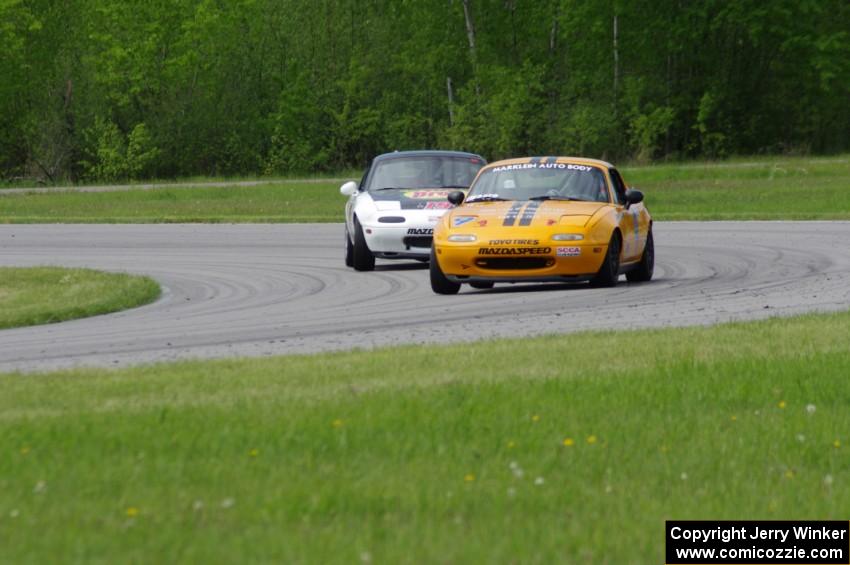 Jerret Gerber's Spec Miata Mazda Miata and Justin Elder's Spec Miata Mazda Miata