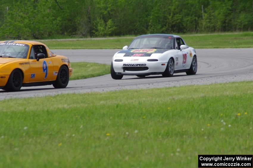 Jerret Gerber's Spec Miata Mazda Miata and Justin Elder's Spec Miata Mazda Miata