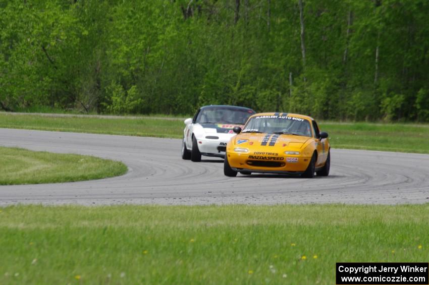 Jerret Gerber's Spec Miata Mazda Miata and Justin Elder's Spec Miata Mazda Miata