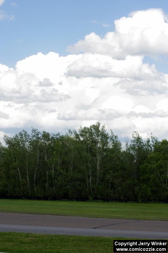 Gorgeous billowy clouds on race day