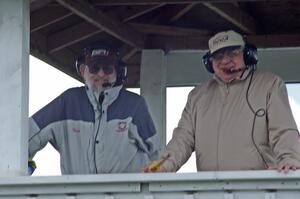 Steve Dunsworth and John Humphreys work flags at turn one