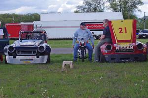 Zane Emstad's F Production Datsun SPL311 and Don Haaversen's E Production Datsun 2000 in the paddock