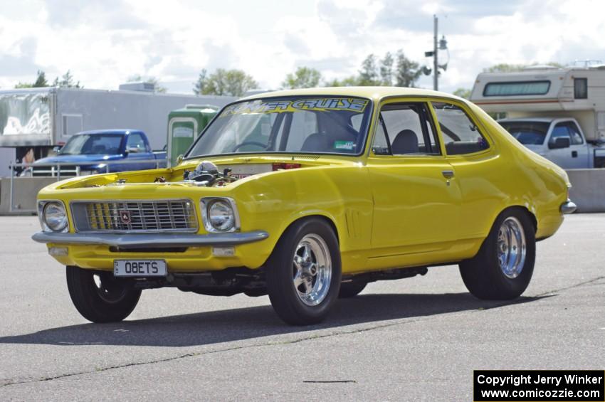 Holden drag racing car in the infield