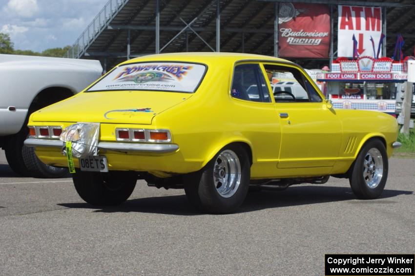 Holden drag racing car in the infield