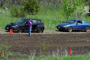 Ben Johnson's PA Subaru WRX STi and Josh Jutting's M2 Honda Del Sol at the start line