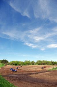 Cars navigate the course slowly before the next set of runs.