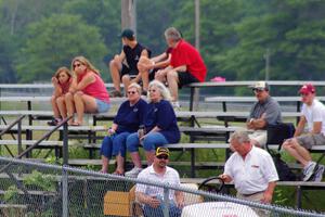 Crowd in the stands at corner 4