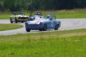 Randy Byboth's Austin-Healey Sprite, Phil Schaefer's Austin-Healey Sprite and John Hagen's Triumph TR-4