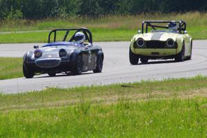 Phil Schaefer's Austin-Healey Sprite and John Hagen's Triumph TR-4