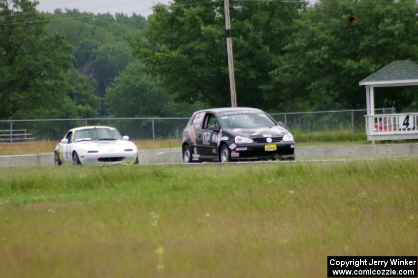 David Daly's SCC VW Rabbit and Dan Corgard's Spec Miata Mazda Miata