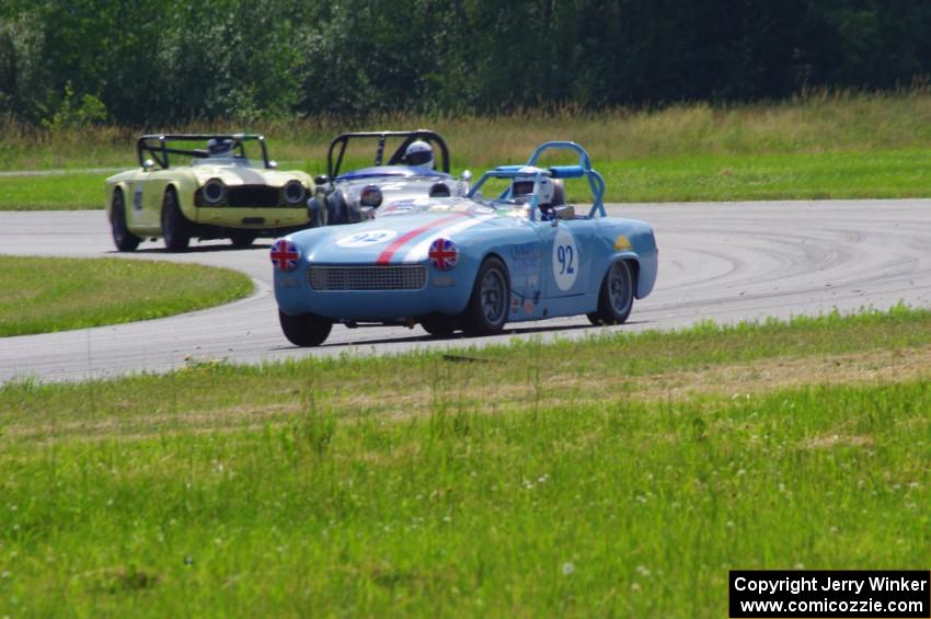 Randy Byboth's Austin-Healey Sprite, Phil Schaefer's Austin-Healey Sprite and John Hagen's Triumph TR-4