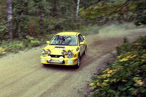 Steve Gingras / Alan Perry Subaru WRX on Halverson Lake, SS1.